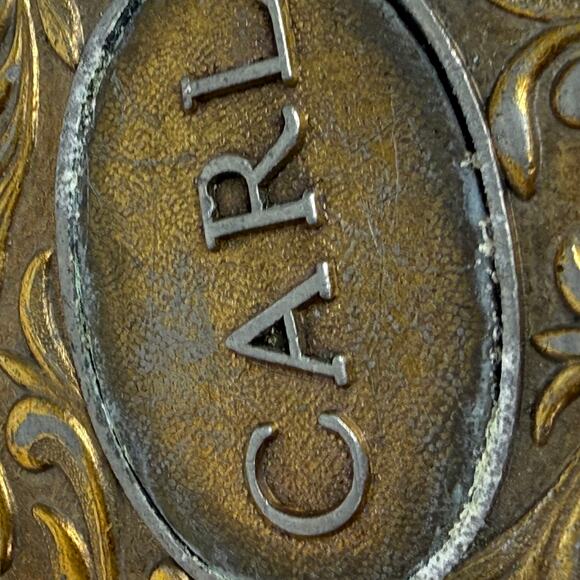 Vintage The Kinney Co 1977 Metal Cowboy Belt Buckle Embossed Design Name Carl - Picture 9 of 16